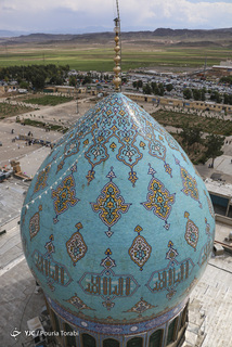 مراسم تعویض پرچم گنبد مسجد مقدس جمکران در آستانه نیمه شعبان، میلاد حضرت امام مهدی(عج)