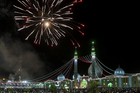 مراسم احیاء، جشن و نورافشانی میلاد حضرت امام مهدی(عج) در شب نیمه شعبان در مسجد مقدس جمکران
