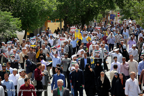 راهپیمایی سراسری حمایت از بیانیه شورای عالی امنیت ملی -قم