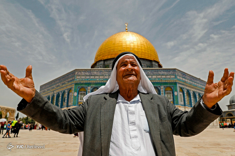 حضور گسترده فلسطینی ها در نماز جمعه مسجد الاقصی