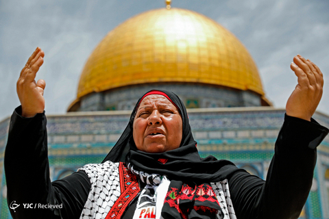 حضور گسترده فلسطینی ها در نماز جمعه مسجد الاقصی