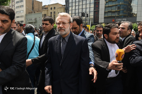حضور علی لاریجانی رئیس مجلس در راهپیمایی روز جهانی قدس ۹۸ تهران