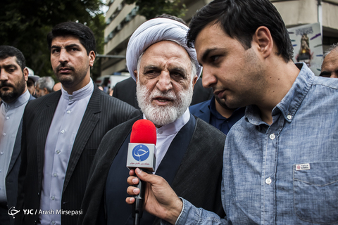 حضور حجت‌الاسلام غلامحسین محسنی اژه‌ای معاون اول قوه قضائیه در راهپیمایی روز جهانی قدس ۹۸ تهران
