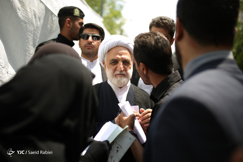 حضور حجت‌الاسلام غلامحسین محسنی اژه‌ای معاون اول قوه قضائیه در راهپیمایی روز جهانی قدس ۹۸ تهران