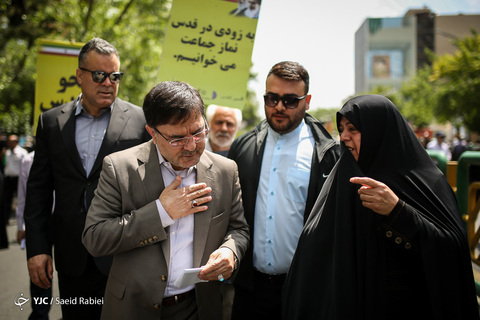 حضور بهروز نعمتی سخنگوی هیأت رئیسه مجلس در راهپیمایی روز جهانی قدس ۹۸ تهران
