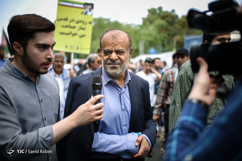 حضور سردار رستم قاسمی مشاور عالی وزیر دفاع در راهپیمایی روز جهانی قدس ۹۸ تهران