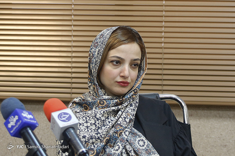 ندا جبرائیلی بازیگر نقش لیلا در نشست خبری سریال برادرجان
