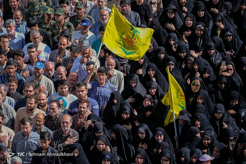 مراسم تشییع پیکر مطهر شهید مدافع حرم «محمد جنتی» معروف به «فرمانده حیدر» در تهران