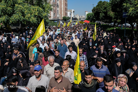 مراسم تشییع پیکر مطهر شهید مدافع حرم «محمد جنتی» معروف به «فرمانده حیدر» در تهران