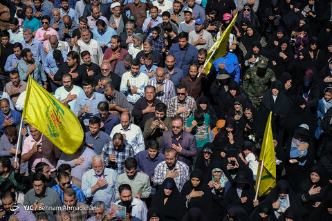 مراسم تشییع پیکر مطهر شهید مدافع حرم «محمد جنتی» معروف به «فرمانده حیدر» در تهران