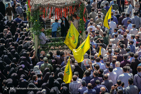 مراسم تشییع پیکر مطهر شهید مدافع حرم «محمد جنتی» معروف به «فرمانده حیدر» در تهران