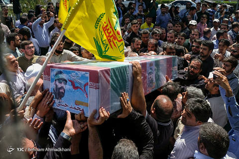 مراسم تشییع پیکر مطهر شهید مدافع حرم «محمد جنتی» معروف به «فرمانده حیدر» در تهران