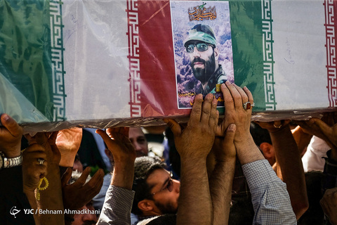 مراسم تشییع پیکر مطهر شهید مدافع حرم «محمد جنتی» معروف به «فرمانده حیدر» در تهران