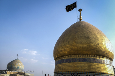 آيين تعويض پرچم گنبد حضرت عبدالعظيم(ع)