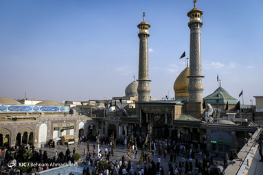 آيين تعويض پرچم گنبد حضرت عبدالعظيم(ع)