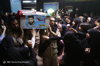 مراسم وداع با پیکر مطهر شهید مدافع حرم مهدی ثامنی راد