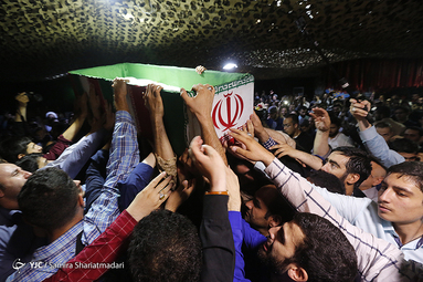 مراسم وداع با پیکر مطهر شهید مدافع حرم مهدی ثامنی راد
