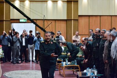 سردار غلامرضا سلیمانی رئیس جدید سازمان بسیج در آئین تکریم و معارفه رئیس سازمان بسیج مستضعفین