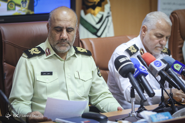 سردار حسین رحیمی، فرمانده نیروی انتظامی تهران بزرگ در آیین افتتاح استودیو پلیس