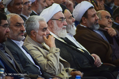 آیین نکوداشت آیت الله سیدیحیی جعفری امام جمعه سابق کرمان یا حضور سردار قاسم سلیمانی