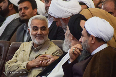 آیین نکوداشت آیت الله سیدیحیی جعفری امام جمعه سابق کرمان یا حضور سردار قاسم سلیمانی