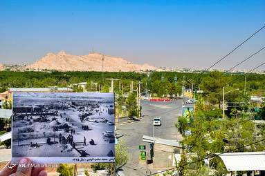 عکس گرفته شده توسط استاد علی گلشن از مسجد صاحب الزمان کرمان در سال 1345 و عکس جدید مسجد در سال 1398