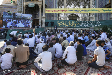 پیاده روی بزرگ عید سعید غدیر در قم با حضور ایت الله مکارم شیرازی و شیفتگان ولایت از حرم حضرت معصومه(س) تا جمکران