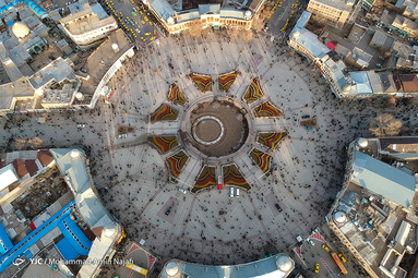 نمای هوایی از میدان امام خمینی(ره) همدان