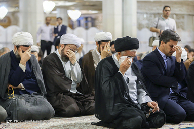آیین معنوی خطبه خوانی خادمان حرم مطهر حضرت فاطمه معصومه سلام الله علیها