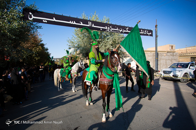 شبه کاروان ورود امام حسین(ع) به دشت کربلا
