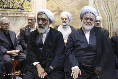 مراسم ترحیم اسدالله عسگراولادی در مسجد امام صادق(ع) با حضور شخصیت های سیاسی و اقتصادی کشور