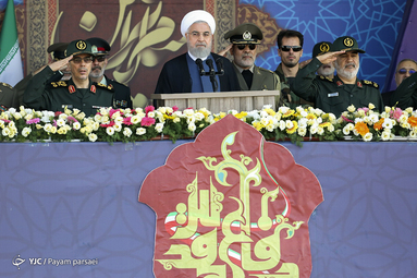 سخنرانی حسن روحانی، رئیس‌جمهور در مراسم رژه نیروهای مسلح در تهران