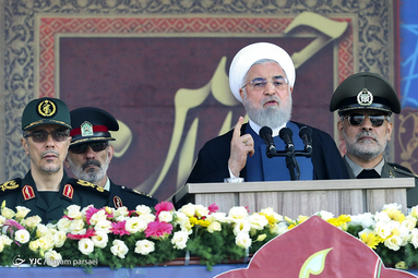سخنرانی حسن روحانی، رئیس‌جمهور در مراسم رژه نیروهای مسلح در تهران