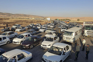 ترافیک جاده منتهی به کرمانشاه