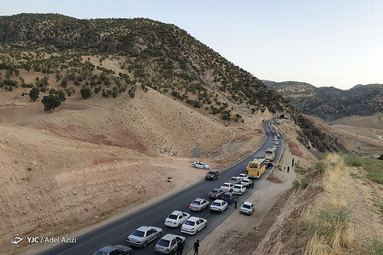 ترافیک جاده منتهی به کرمانشاه