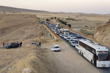 ترافیک جاده منتهی به کرمانشاه
