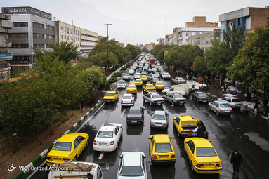 بارش باران پائیزی در تبریز