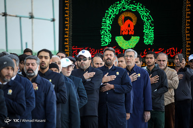 عزاداری خادمین حرم امام رضا (ع) در روز شهادت امام عسکری