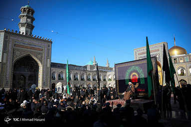 عزاداری خادمین حرم امام رضا (ع) در روز شهادت امام عسکری