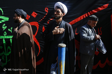 دسته عزای آیت الله وحید خراسانی در روز شهادت امام حسن