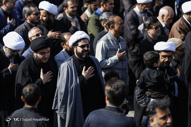 دسته عزای آیت الله وحید خراسانی در روز شهادت امام حسن