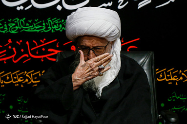 دسته عزای آیت الله وحید خراسانی در روز شهادت امام حسن