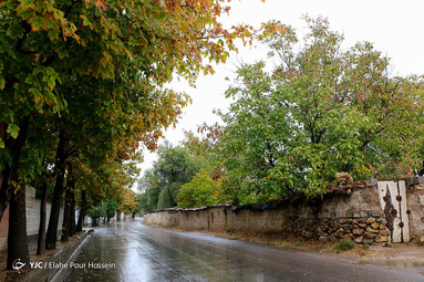 اولین باران پاییزی در شیراز