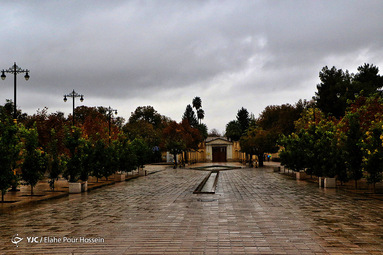 اولین باران پاییزی در شیراز