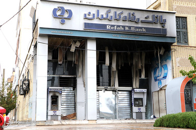 تخریب اموال عمومی توسط آشوبگران در شیراز