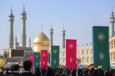 راسم استقبال از کاروان نمادین حضرت معصومه سلام الله علیها در قم
