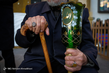 آیین اهتزاز پرچم گنبد حرم حضرت عبدالعظیم  حسنی علیه السلام