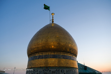 آیین اهتزاز پرچم گنبد حرم حضرت عبدالعظیم  حسنی علیه السلام
