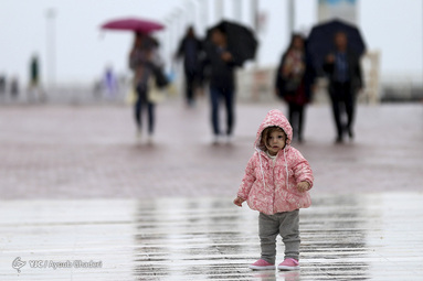 بارش باران زیبای پاییزی در جزیزه کیش