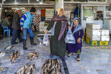 بازار خرید ماهی شب یلدا در گرگان